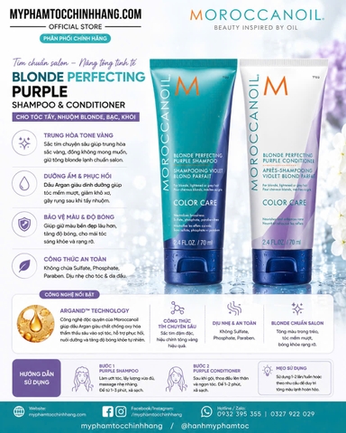 Dầu Gội Moroccanoil Tím Khử Ánh Vàng (Moroccanoil Blonde Perfecting Purple 200ml/ 1000ml