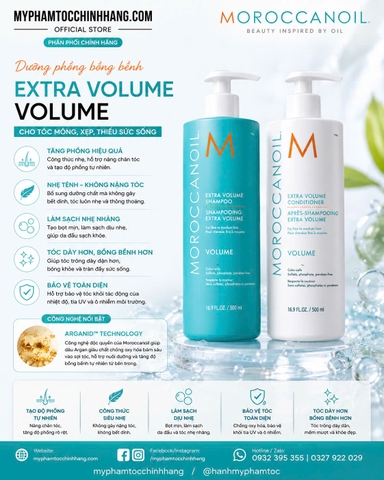 Dầu Gội & Dầu Xả Tăng Phồng Moroccanoil Extra Volume 250ml/ 500ml/ 1000ml