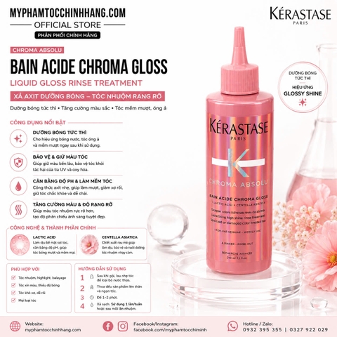 DƯỠNG CHẤT PHỤC HỒI BỀ MẶT TÓC KERASTASE Soin Acide Chroma Gloss 210ML