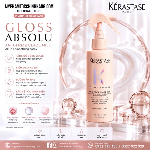 Xịt dưỡng tóc Kérastase Gloss Absolu Anti-Frizz Glaze Milk 190ml