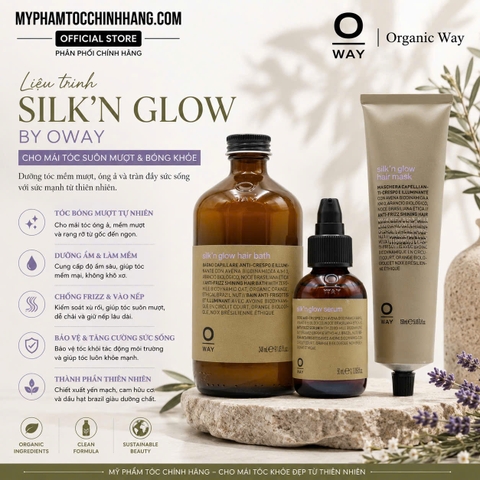 Dầu Gội, dầu hấp, dầu dưỡng tóc Siêu Mượt OWAY Silk’n Glow Hair Bath 30ml/ 100ml/ 240ml/ 500ml