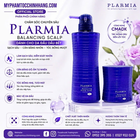 Dầu Gội Milbon Plarmia Balancing Scalp Soap +Kem Xả Milbon Plarmia Balancing Scalp Pack