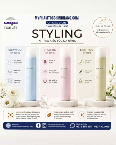 Xịt Tạo Kiểu Milbon Nigelle Lafusion Light Fog - Silky Fog - Stay Fog