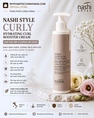 Kem dưỡng tăng ẩm cho tóc xoăn Nashi Curly  Hydrating Booster Cream 150ml