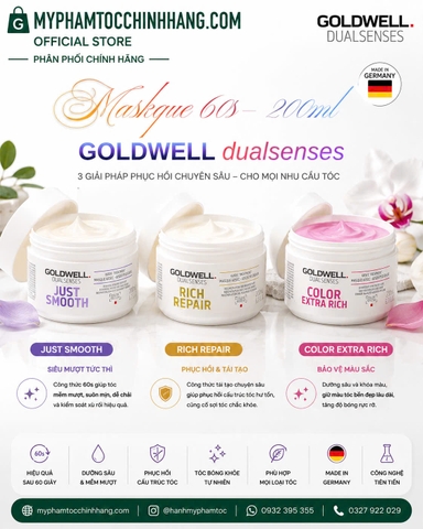 Mặt nạ tóc Goldwell 60 giây (Goldwell Dualsenses 60sec Treatment) 200ml - 500ml