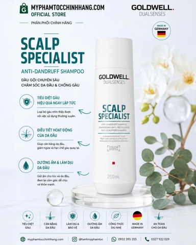 Dầu Gội Goldwell Trị Gàu Dualsenses Scalp Specialist Anti-Dandruff Shampoo 250ml