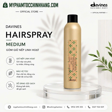 Gôm xịt giữ nếp trung bình Davines More Inside This Is A Medium Hold Hairspray 400ml