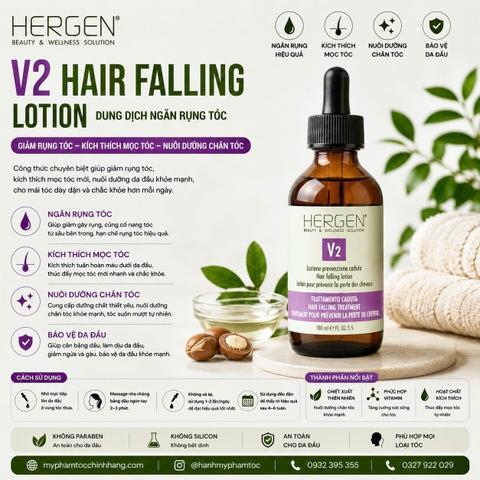 HUYẾT THANH CHỐNG RỤNG KÍCH THÍCH MỌC TÓC BES HERGEN V2 Anti-Hair Loss Lotion 100ML