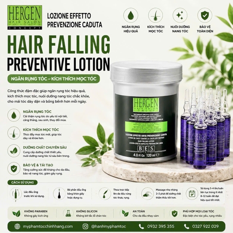 COMBO DẦU GỘI & HUYẾT THANH CHỐNG RỤNG KÍCH THÍCH MỌC TÓC BES HERGEN HAIR LOSS 12 ống