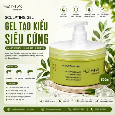 GEL ROLLAND UNA SCULPTING CỨNG TẠO KIỂU TÓC 500ml