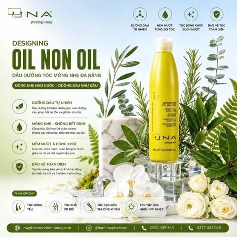 Gel Dưỡng Tạo Kiểu Chống Cháy Rolland UNA Designing Oil Non Oil 250ml