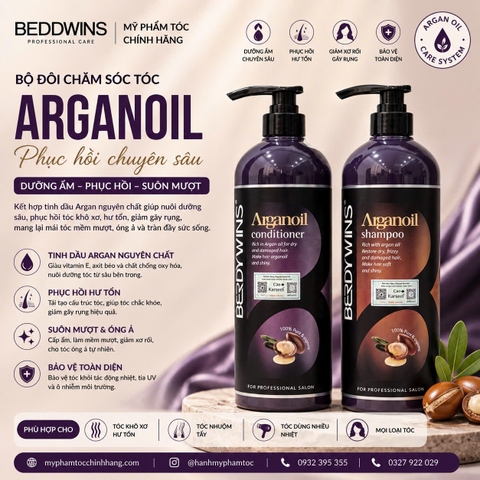 DẦU GỘI XẢ BERDYWINS ARGAN OIL Shampoo, Conditioner 1000ml+HẤP TÓC Mask Berdywins 500ML