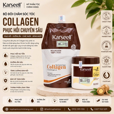 DẦU HẤP TÓC KARSEELL MACA COLLAGEN SIÊU MỀM MƯỢT TÓC 100ML 500ML (DẠNG HŨ VÀ DẠNG TÚI)