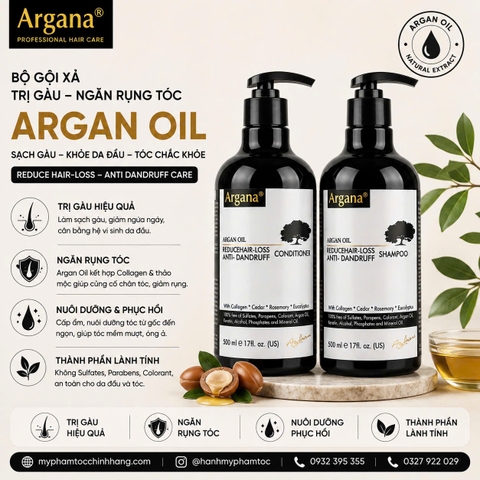 Dầu gội xả ARGANA phục hồi tóc và trị gàu Anti-Dandruff & Repair 500ml/ 750ml