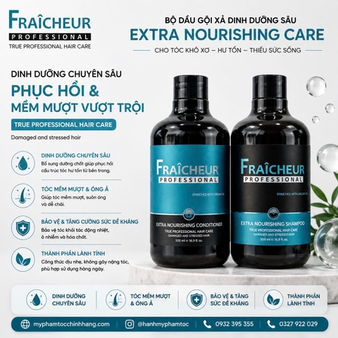Bộ Dầu Gội Xả Dưỡng Ẩm Sâu Fraicheur Extra Nourishing Shampoo & Conditioner 500ml - 800ml