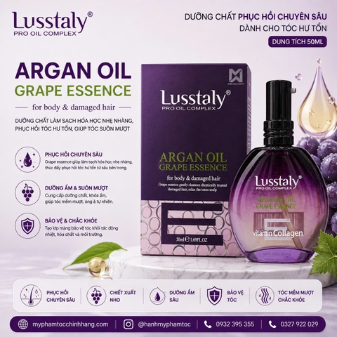 TINH DẦU DƯỠNG BÓNG LUSSTALY COLLAGEN VITAMIN E 50ML SHINE HAIR SERUM