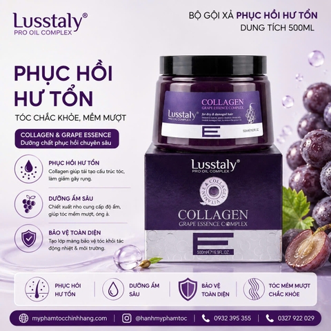 HẤP PHỤC HỒI LUSSTALY COLLAGEN VITAMIN E 500ML