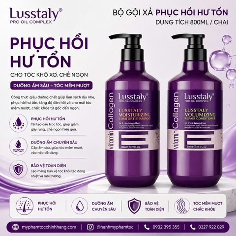 DẦU GỘI XẢ LUSSTALY COLLAGEN E 500ML - 800ML
