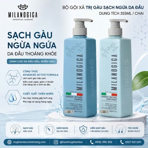 Dầu gội xả Milanogica trị gàu (Milanogica Anti-Dandruff) 350ml 725ml