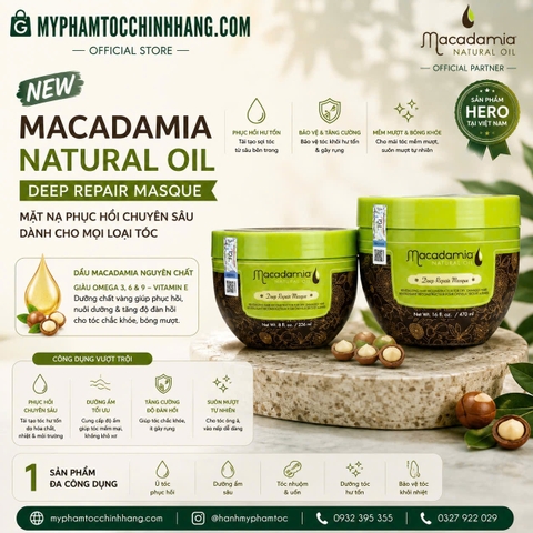 Kem hấp phục hồi chuyên sâu Macadamia Deep Repair Masque