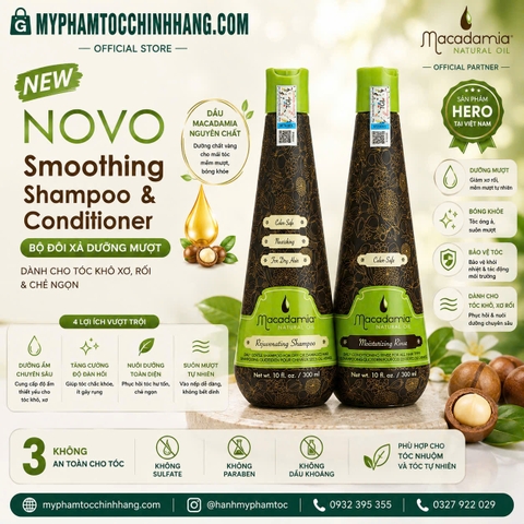Bộ dầu gội xả trẻ hóa tóc Macadamia Natural Oil Rejuvenating Shampoo & Moisturizing Rinse