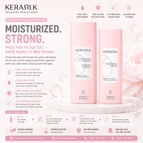 Dầu gội và dầu xả phục hồi tóc hư tổn Kerasilk Repairing Shampoo & Conditioner