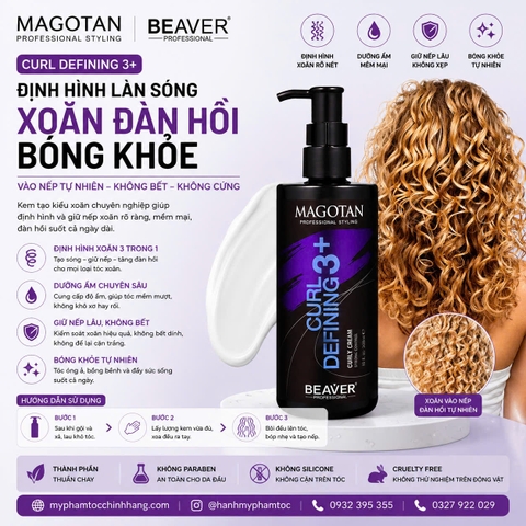 Gel sữa tạo kiểu xoăn BEAVER Magotan Curl Defining 300ml