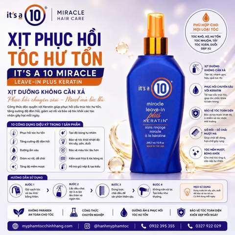 Dầu dưỡng/ xịt dưỡng ITS A 10 KERATIN 89ml/ 120ml/ 295ml