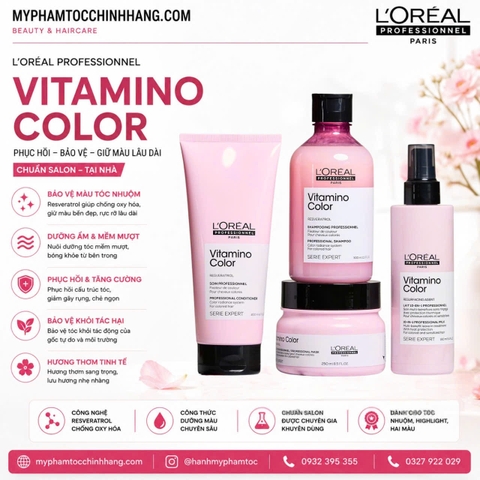 DẦU GỘI XẢ CHO TÓC NHUỘM L'OREAL VITAMINO COLOR 1500ML - 750ML - 500ML