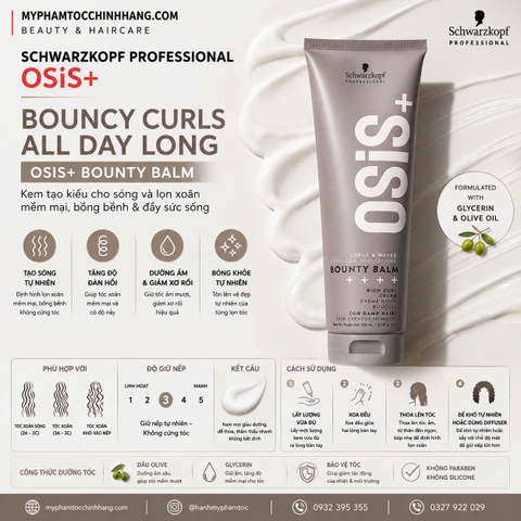 Kem Tạo Lọn Xoăn OSIS+ Bounty Balm Curl Cream 150ml