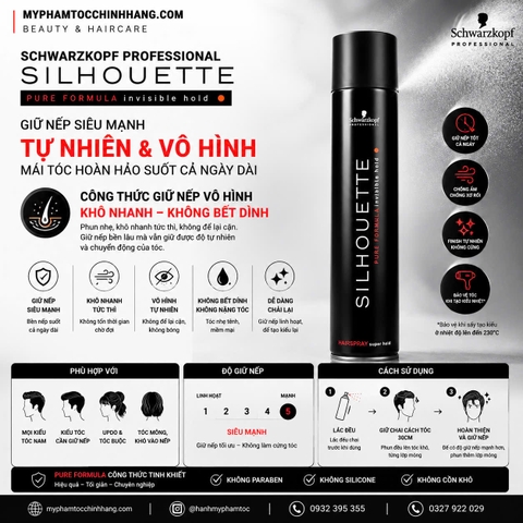 KEO XỊT GIỮ KIỂU TÓC CỨNG OSIS+ SILHOUETTE 500ML