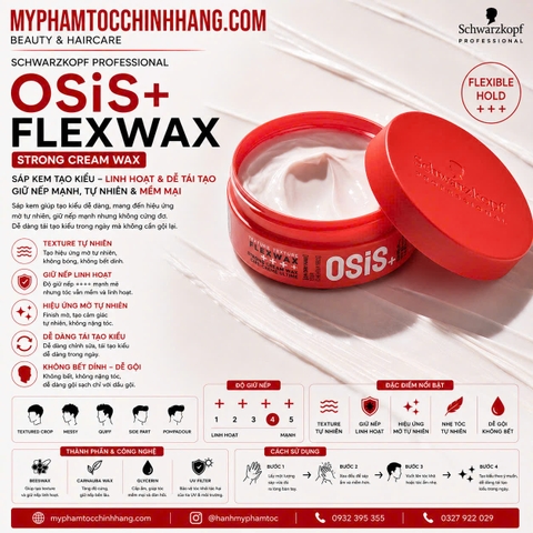 SÁP VUỐT TÓC NAM OSIS+ 4 FLEXWAX 85ML