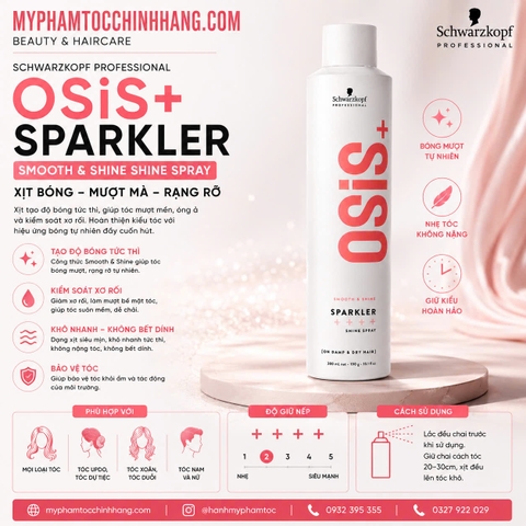 XỊT OSIS 1 SPARKLER GIỮ NẾP NHẸ, TẠO ĐỘ BÓNG 300ml