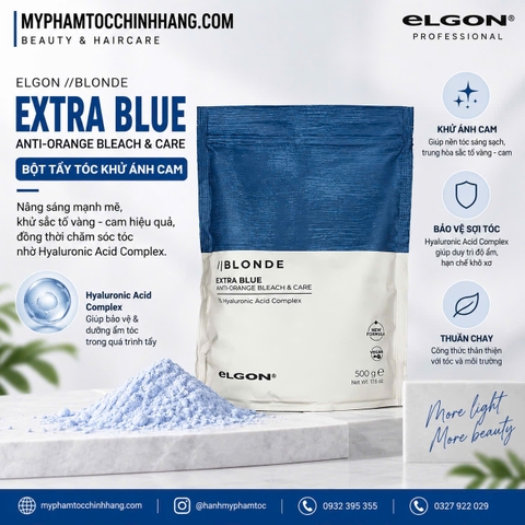 Bột tẩy xanh (khử cam) Elgon lgon I-Blonde Extra Blue Bleach 500g