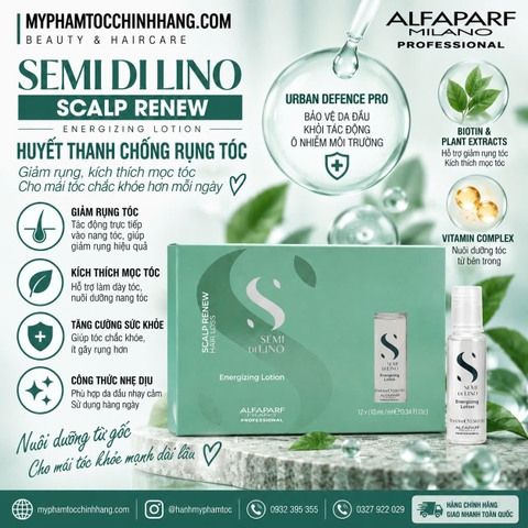 Huyết thanh ngăn rụng tóc Alfaparf Milano Semi Di Lino Scalp Renew Energizing lotion 12 ống*10ml