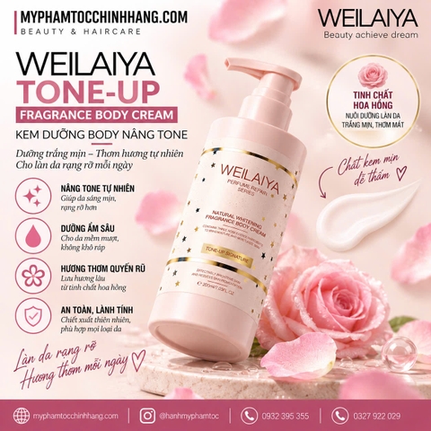 Kem Body Truyền Trắng Nâng Tone Bảo Vệ Da Weilaiya White Tone-Up Body Cream SPF30 PA+++ 200ml