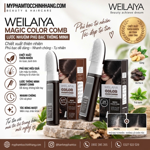 Dầu Gội Phủ Bạc Dưỡng Tóc Weilaiya Magic Color Comb (Weilaiya Magic Color Comb Hair Dye Shampoo) 100ml
