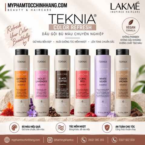 DẦU GỘI XẢ BÙ MÀU CHO TÓC NÂNG TONE, TÓC TẨY LAKME TEKNIA 300ML 250ML