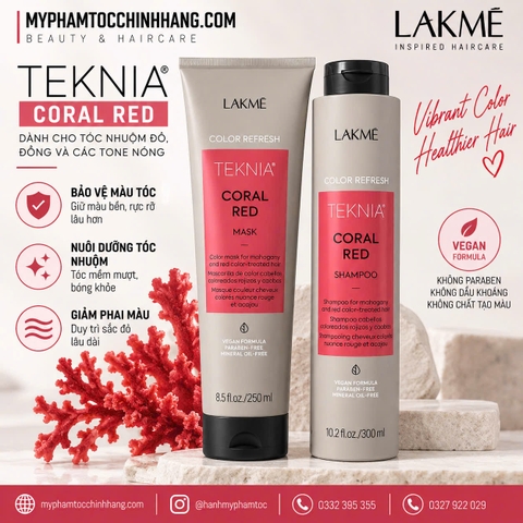 DẦU GỘI HẤP CHO TÓC NHUỘM MÀU ĐỎ LAKME ULTRA RED 300ML/250ML