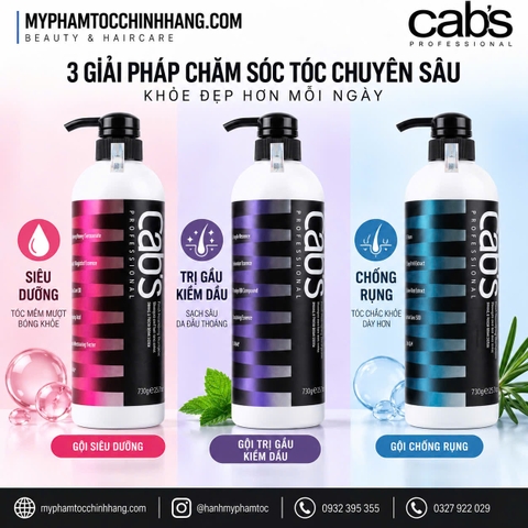 Dầu gội và dầu xả CAB'S dinh dưỡng, giảm rụng hoặc giảm gầu 750ml