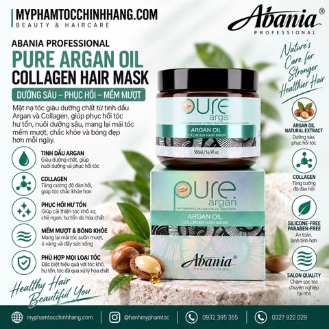 MẶT NẠ DƯỠNG CHẤT PHỤC HỒI ABANIA PURE ARGAN MASK HAIR 500ML