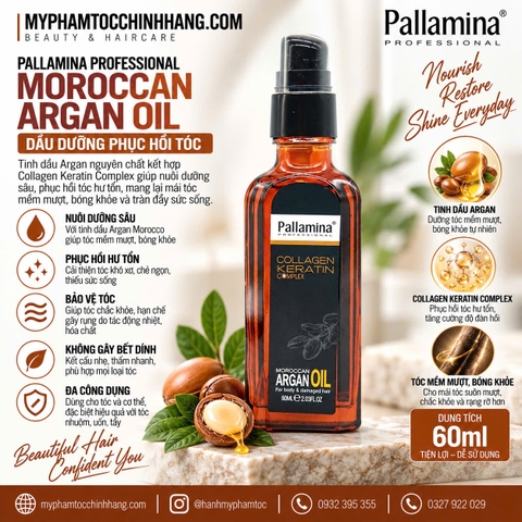 TINH DẦU DƯỠNG TÓC PALLAMINA COLLAGEN KERATIN 60ML