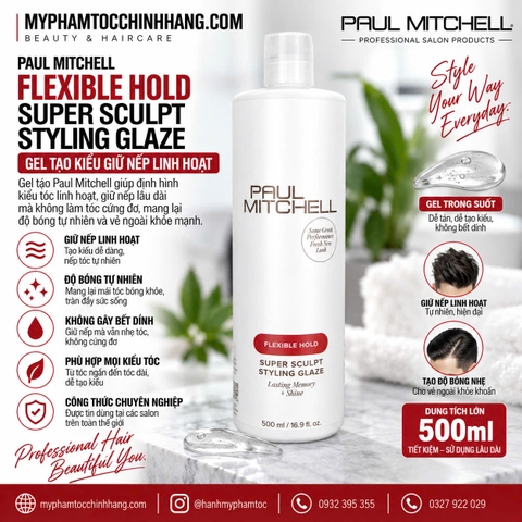 Gel tạo kiểu nhanh khô Paul Mitchell Super Sculpt ( Flexible Style Super Sculpt Gel) 250ml - 500ml