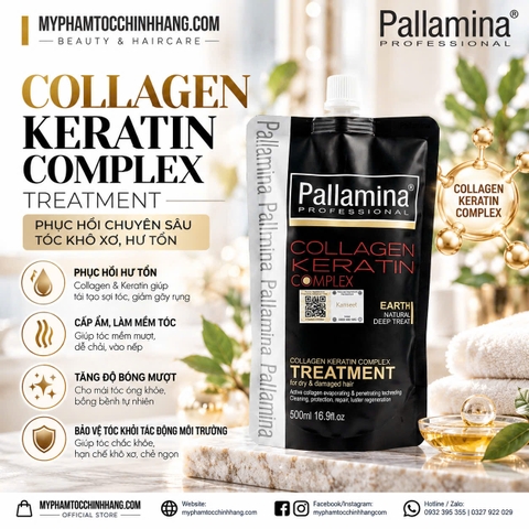 HẤP Ủ TÓC CAO CẤP PALLAMINA COLLAGEN KERATIN 500ML