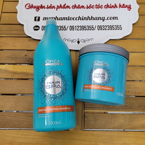 DẦU GỘI VÀ DẦU HẤP L'OREAL NUÔI DƯỠNG TÓC SUÔN MƯỢT HAIR SPA 500ML - 600ML -1500ML - 1000ML