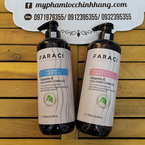 Bộ Dầu Gội, Dầu Xả và Hấp Ủ Tóc Faraci Collagen Vitamin E