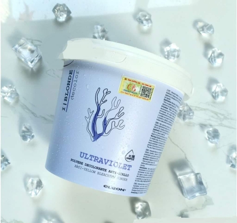 Bột tẩy tóc tím (khử vàng) Elgon I-Blonde Ultra Violet Bleach (Purple Bleach Powder) 500ml