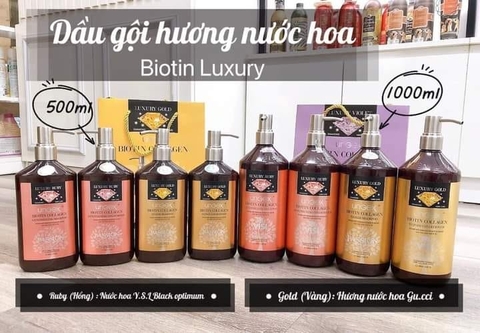 Dầu Gội Xả Biotin Collagen Luxury Gold - Ruby 500ml - 1000ml