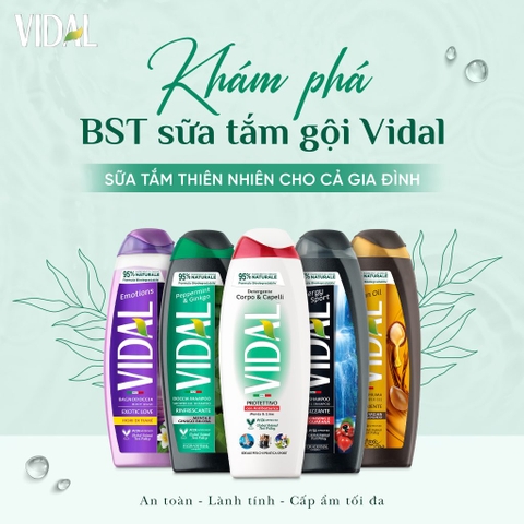Sữa tắm gội 2 trong 1 Vidal (Vidal 2-in-1 Shower Gel & Shampoo) 500ml