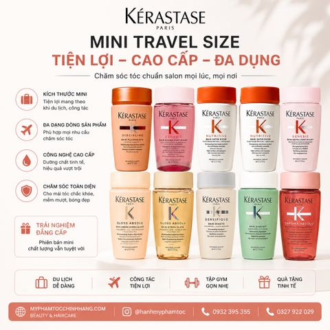 Combo 10 Sản Phẩm Kérastase Mini Travel Size 80ml 75ml